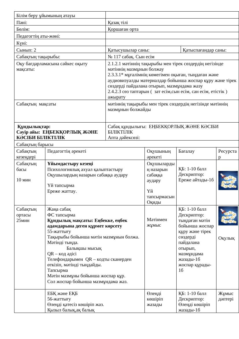 2сынып Қазақ тілі 117 120 сабақтар Ләззат