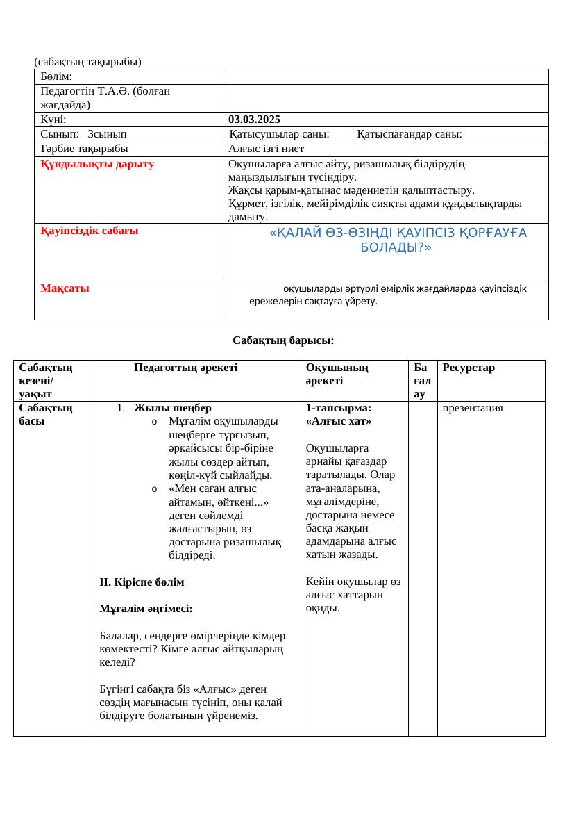 3 кл Алғыс ізгі ниет тәрбие сағаты қмжсы