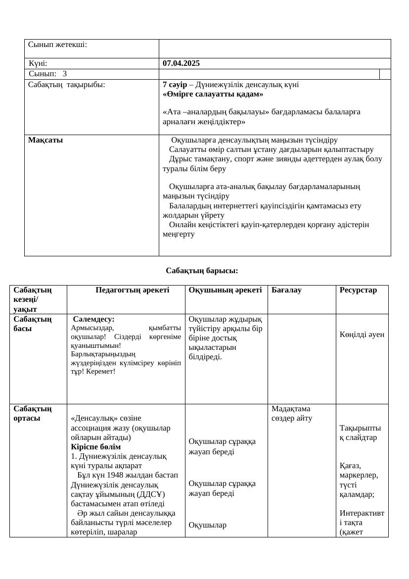 3сынып ҚМЖ 07.04.2025