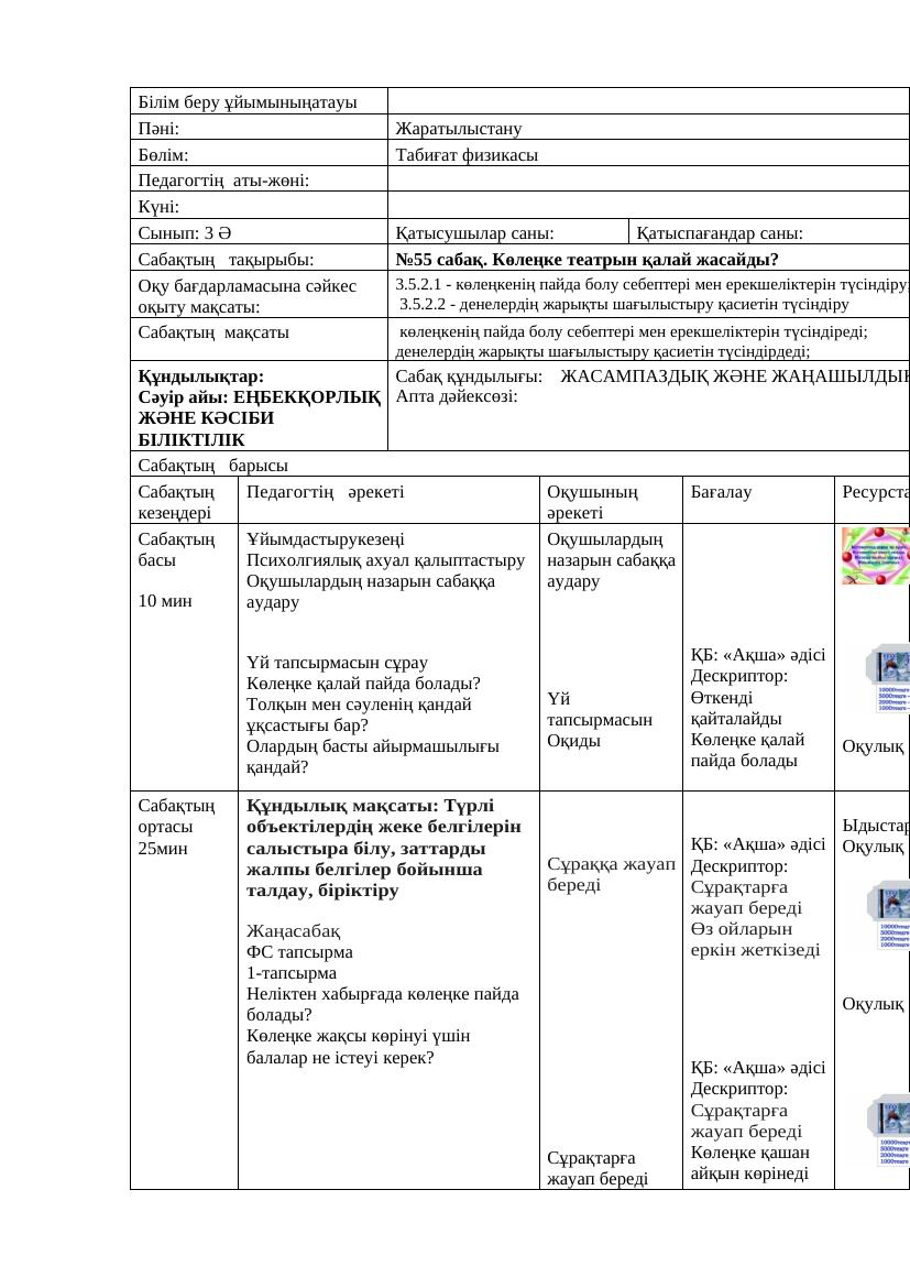 3сынып Жаратылыс ескі 55 56 сабақтар Ләззат