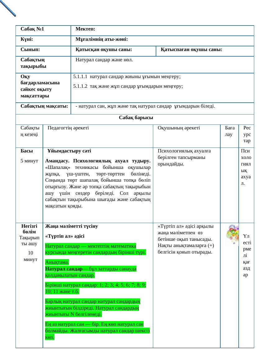 5 сынып математика