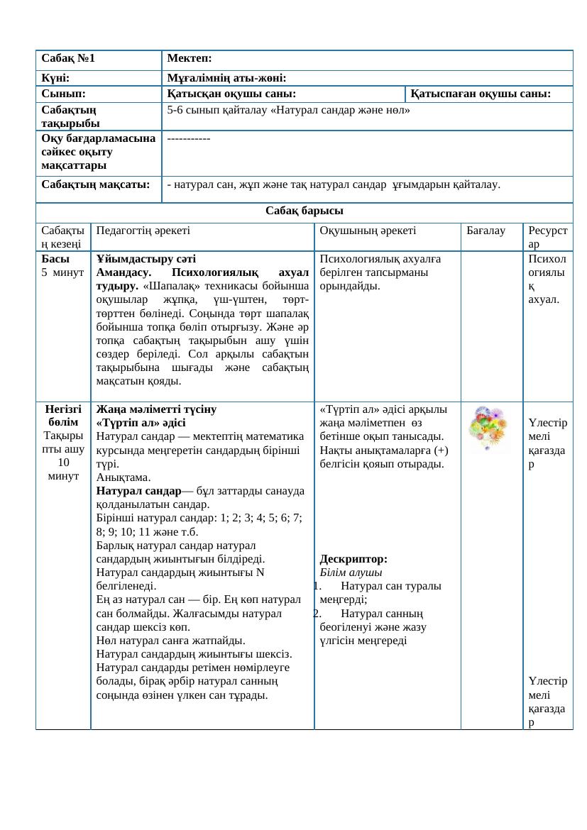 6 сынып матем