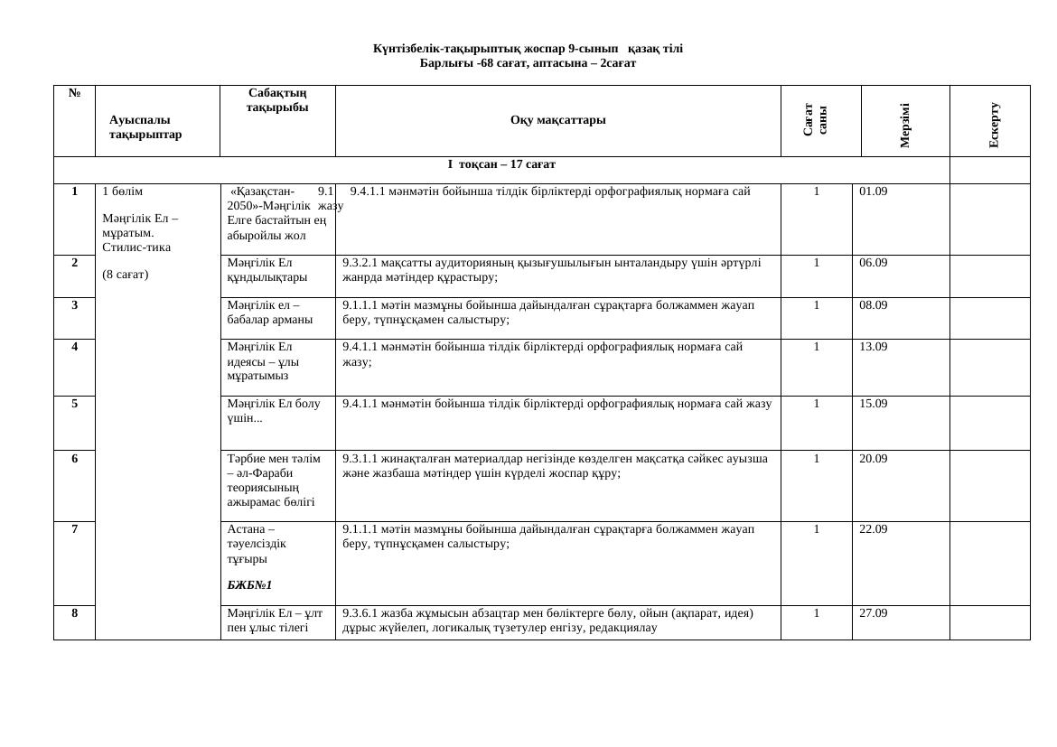 ктп 9 үйден оқыту қазақ тілі